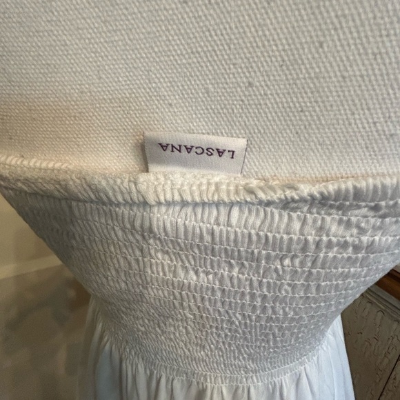 Lascana White Smocked Peplum Strapless Top - Picture 6 of 13